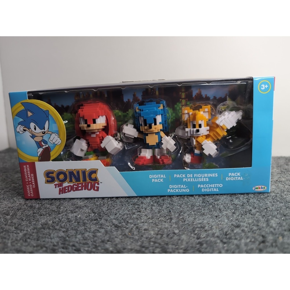 Jakks Pacific Sonic‎ the Hedgehog Digital 3 pack Pixelated 2.5" Figures NEW 3D